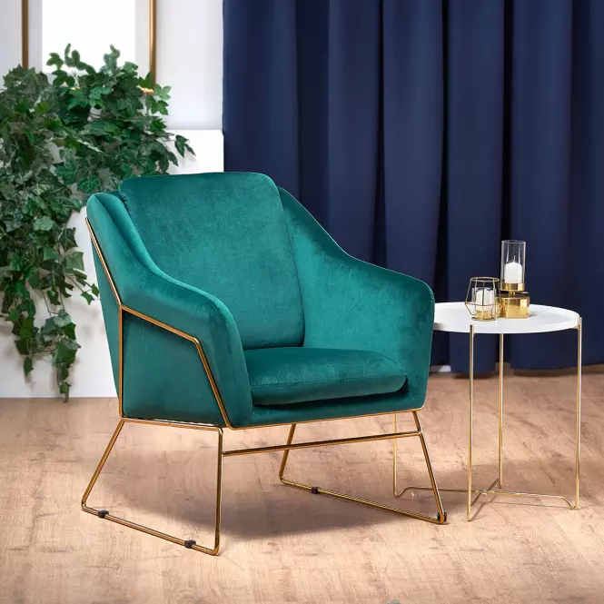 Fotel Soft 3 zöld/arany