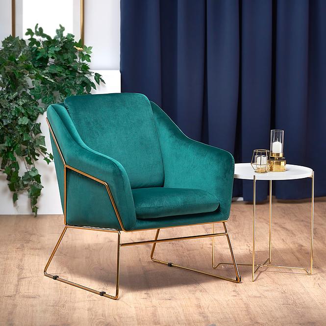 Fotel Soft 3 zöld/arany