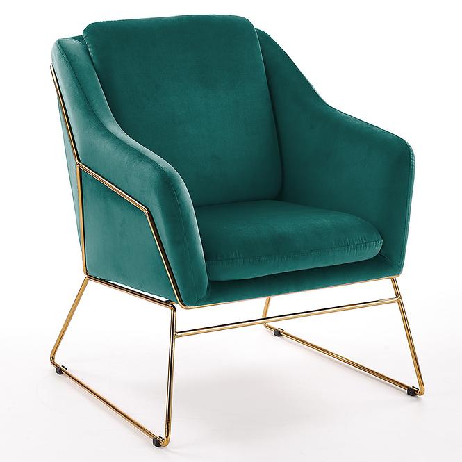 Fotel Soft 3 zöld/arany