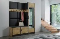 Előszobafal nábytok Roj 20 craft + Madryt 1100 műbőr fekete