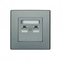 GPK-2L Dupla RJ45 számítógép-aljzat inox