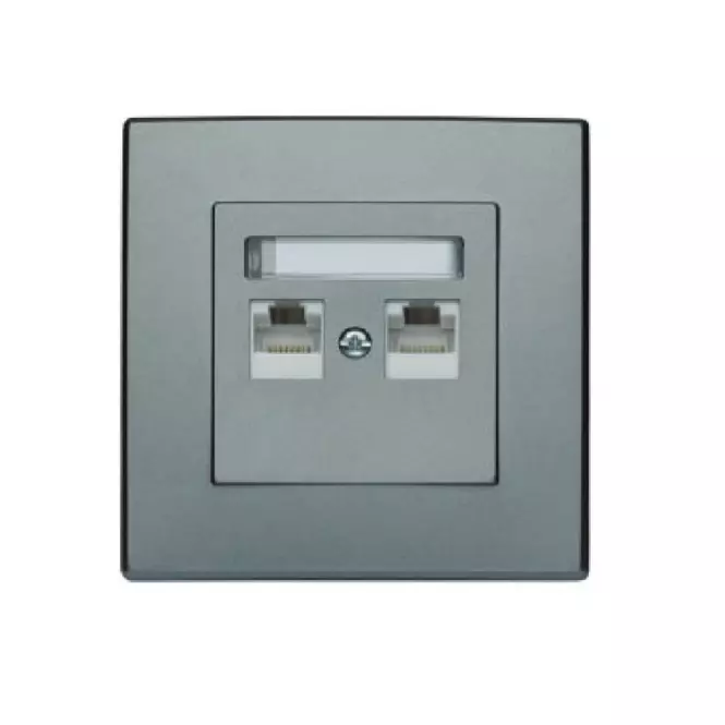 GPK-2L Dupla RJ45 számítógép-aljzat inox