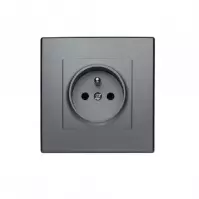 GP-1LZP Egyszeres földelt aljzat redőnnyel az áramutakhoz inox