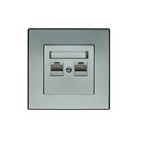 GPK-2L Dupla RJ45 számítógép-aljzat ezüst fémes