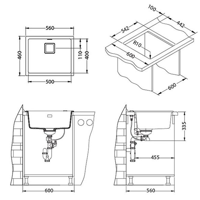 Mosogató Quadrix 50 Steel