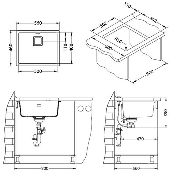 Mosogató Quadrix 50 Steel