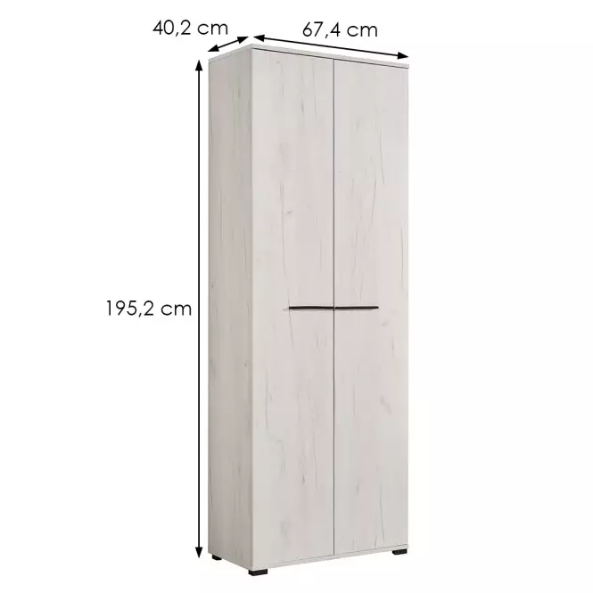 Szekrény Lorca 2K fehér tölgy 11008355,7