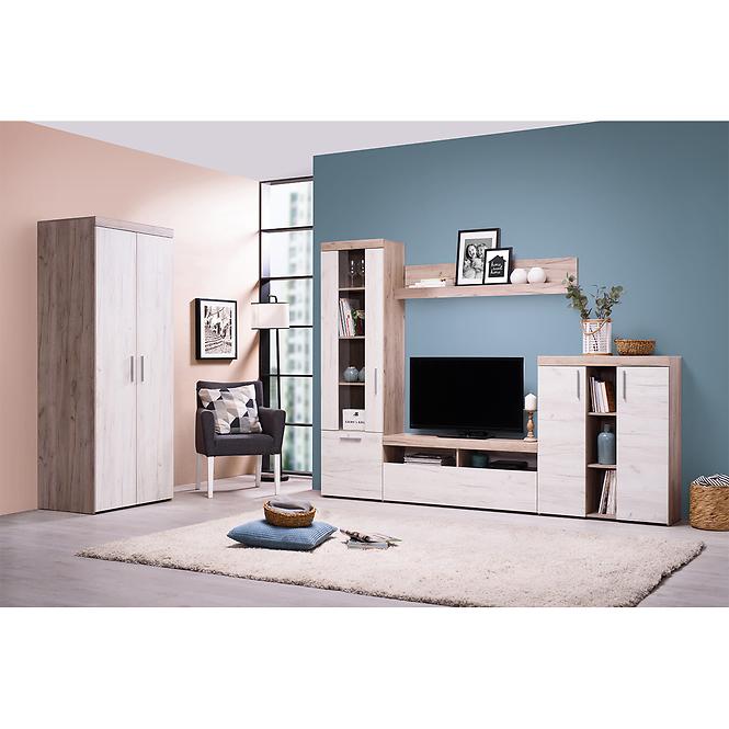 Szekrény Arno 2K szürke/fehér tölgy 11008691,8