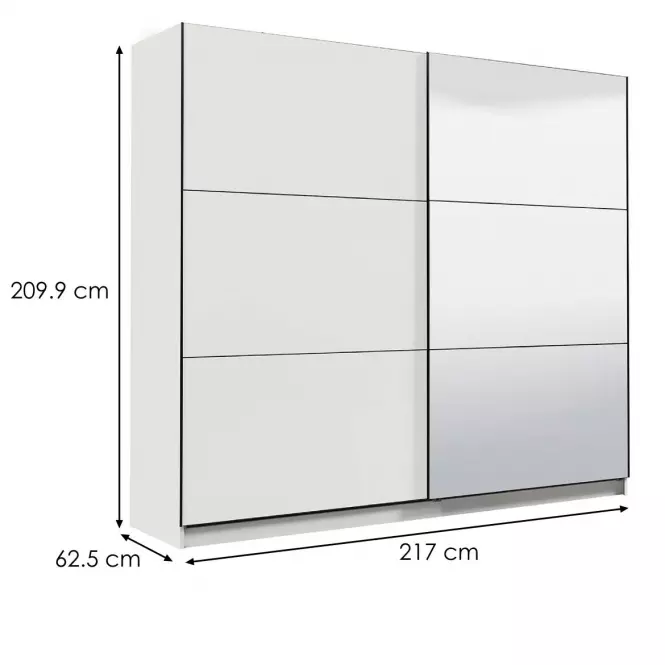 Szekrény Sierra 220 tükör fehér 11008286
