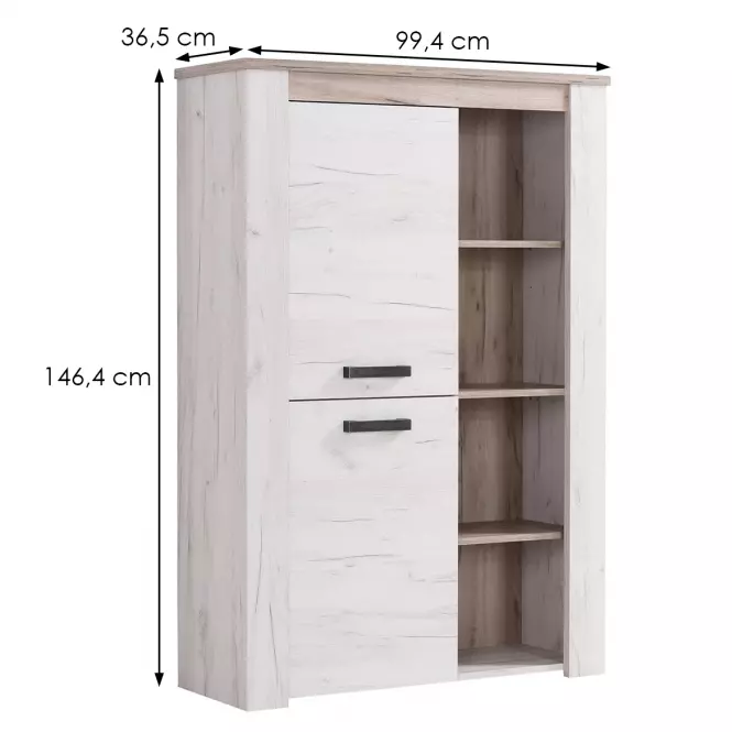 Vitrin Kent POP N fehér tölgy 11008836