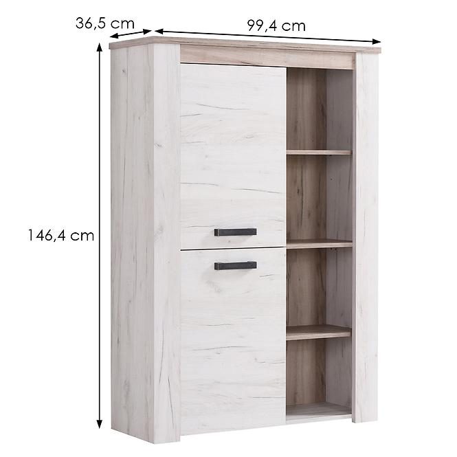 Vitrin Kent POP N fehér tölgy 11008836