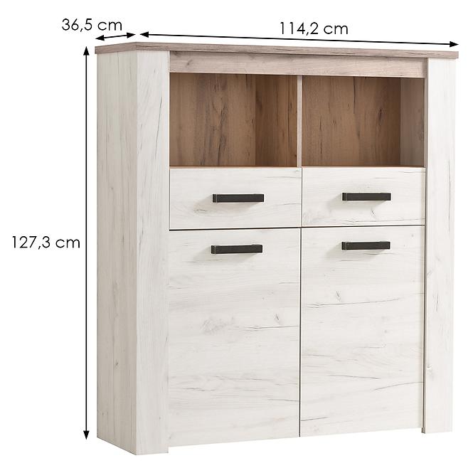 Vitrin Kent POP 2F fehér tölgy 11008837,8