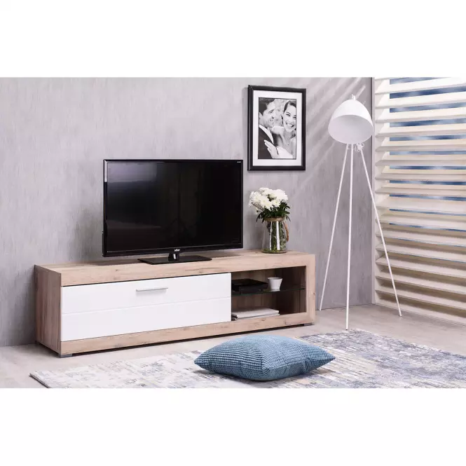 Szekrény RTV Remo szürke tölgy/fehér 11008810