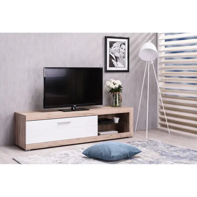 Szekrény RTV Remo szürke tölgy/fehér 11008810,25