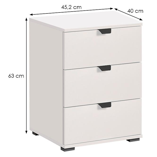 Éjjeliszekrény Duerto 3F fehér 11008319