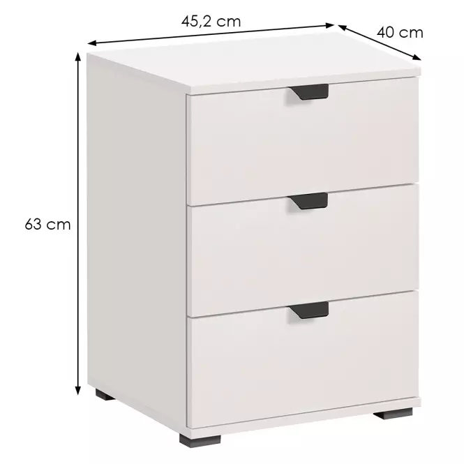 Éjjeliszekrény Duerto 3F fehér 11008319,6