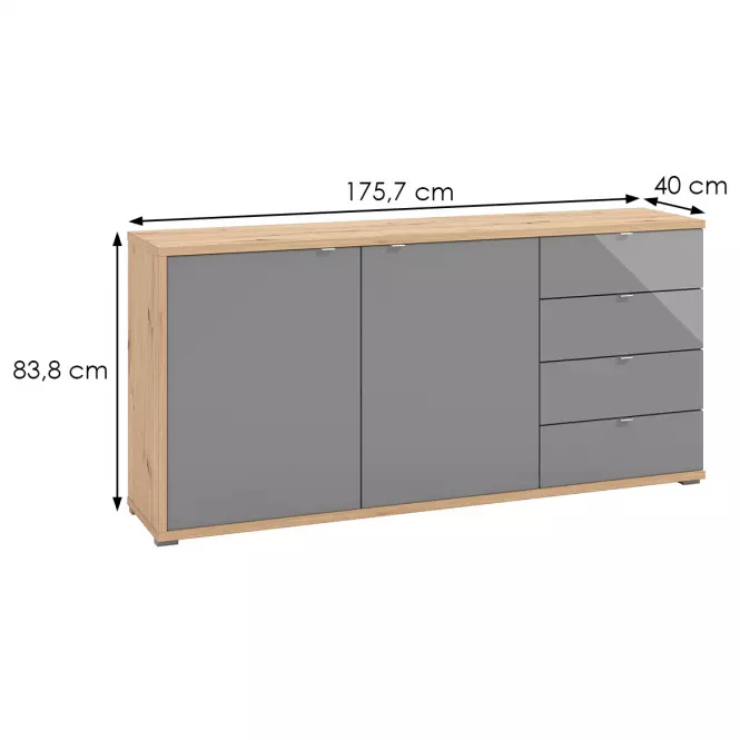 Komód Andora 3K4F szürke 11011389