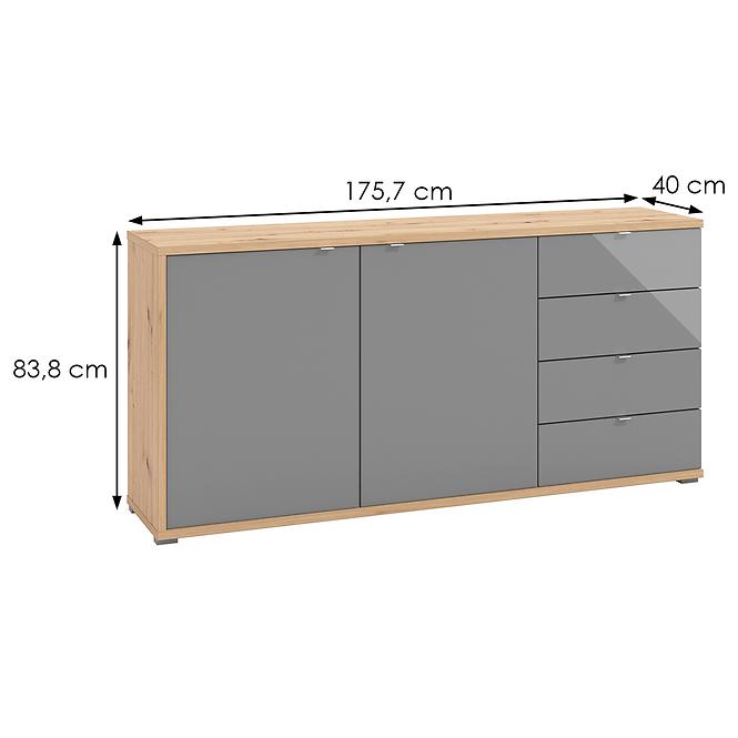 Komód Andora 3K4F szürke 11011389