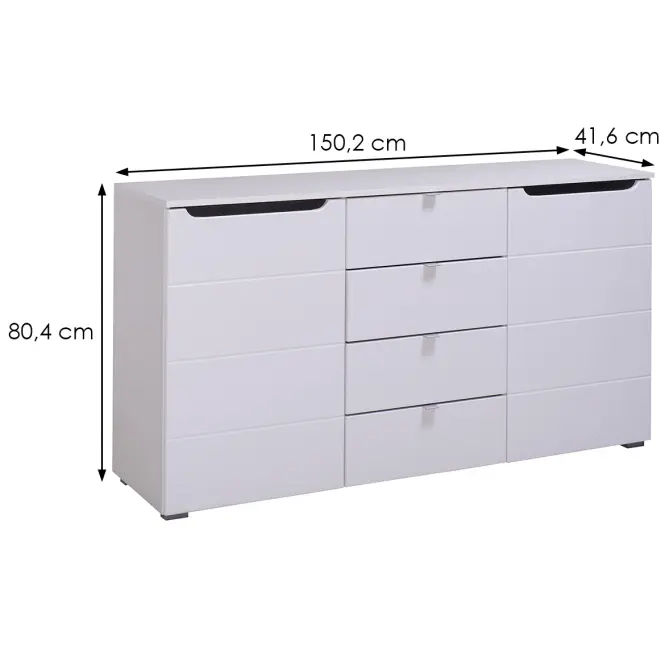 Komód Karl 3K4F fehér 11008633,8