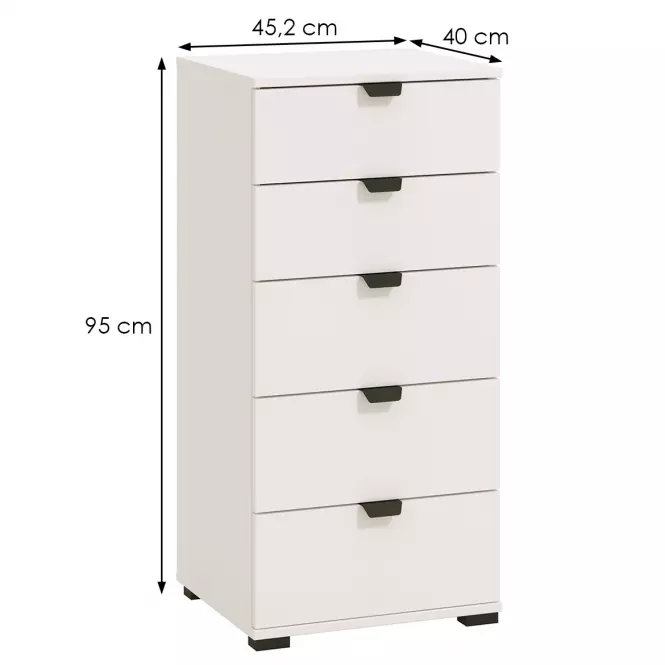 Komód Duerto 5F 45 fehér 11008310