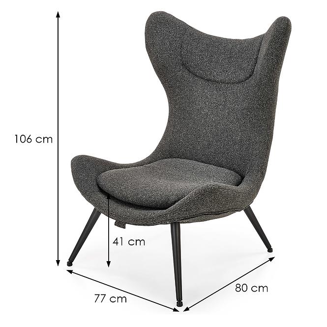 Fotel Atlantis antracit/fekete