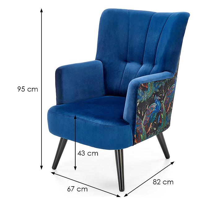 Fotel Pagoni sötétkék/fekete