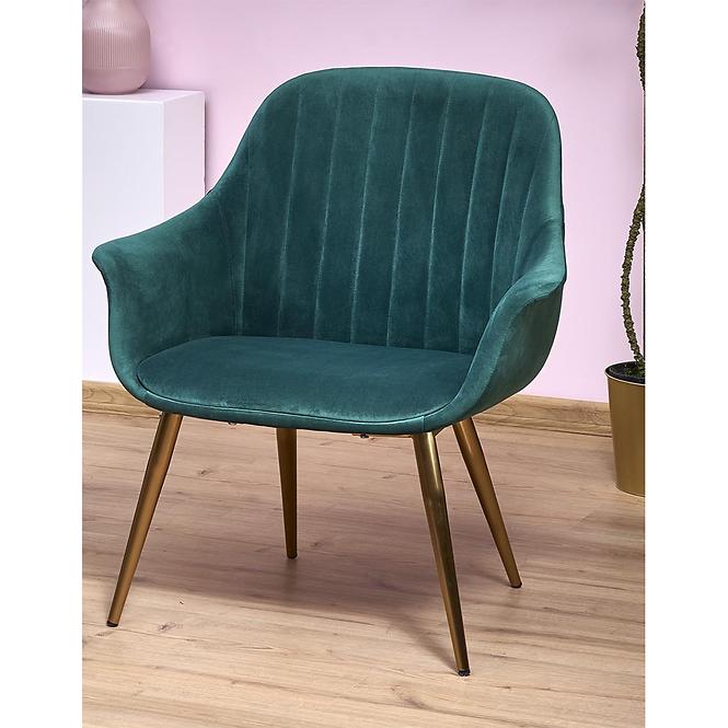 Fotel Elegance 2 zöld/arany