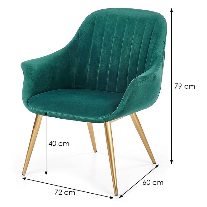 Fotel Elegance 2 zöld/arany