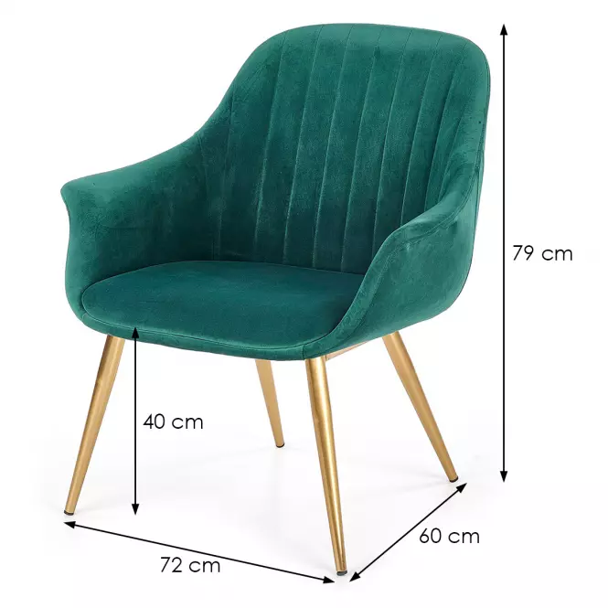 Fotel Elegance 2 zöld/arany,7