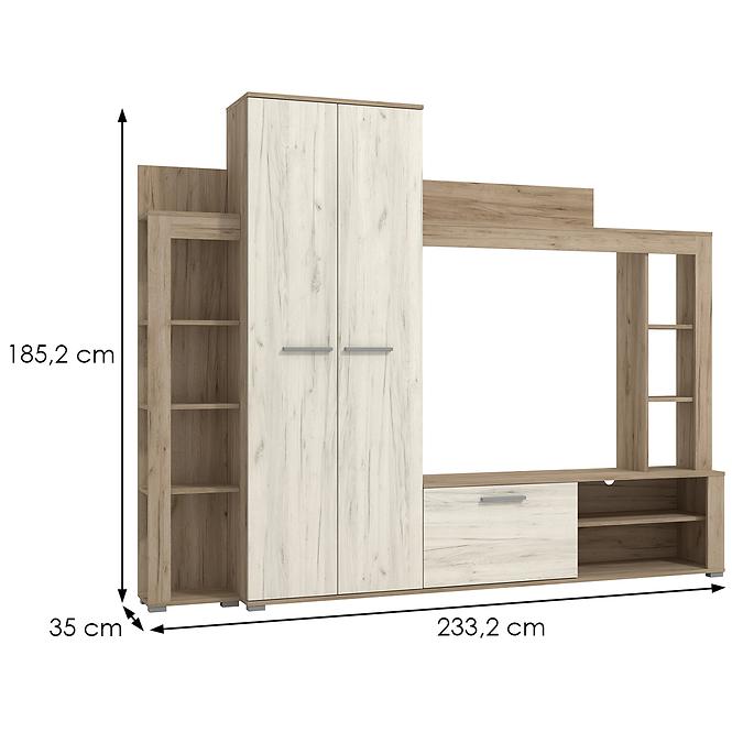 Nappali bútor Talin fehér/szürke tölgy 11008878