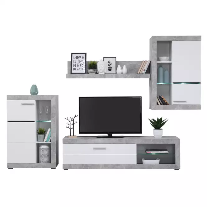 Nappali bútor Rosso beton/fehér 11008772,16