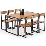 Étkező készlet Bolivar 1+6 140x80 tölgy aranysárga/fekete