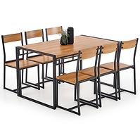 Étkező készlet Bolivar 1+6 140x80 tölgy aranysárga/fekete