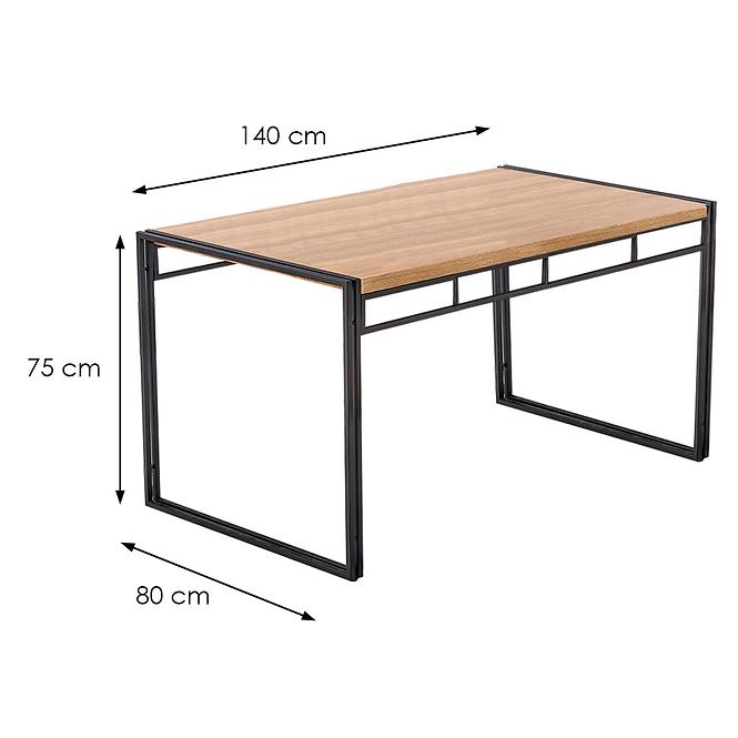 Étkező készlet Bolivar 1+6 140x80 tölgy aranysárga/fekete