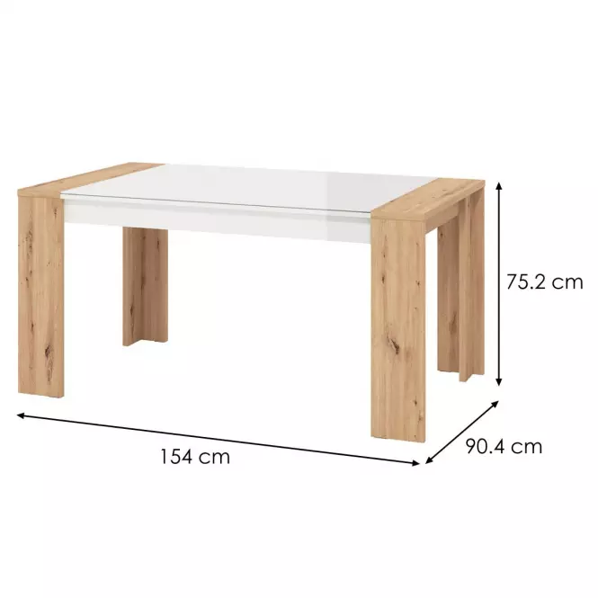 Asztal Molise artisan/fehér 11008226,9