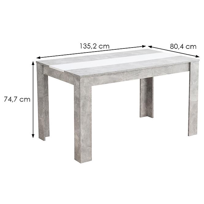 Asztal Domus 135x80 konkrét 11008800