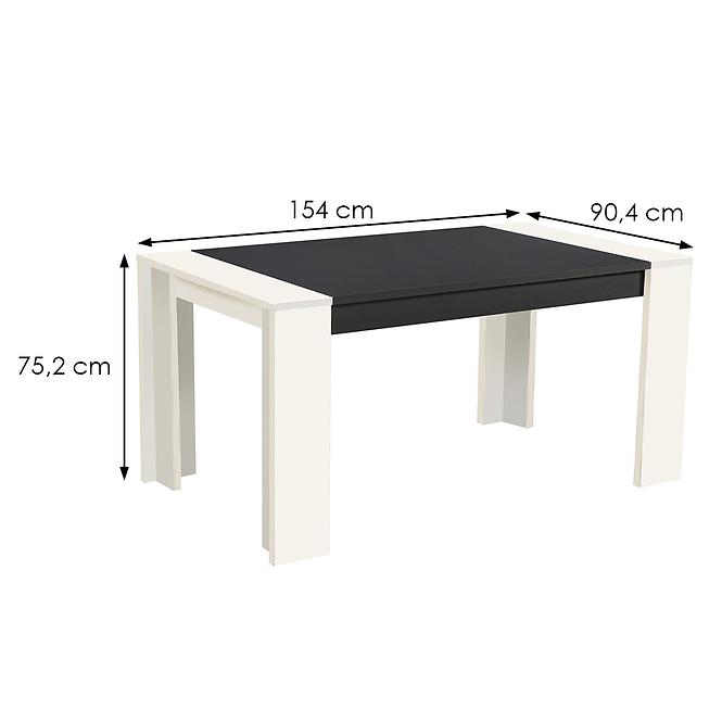 Asztal Cremona TS 155x90 fehér/fekete 11008805