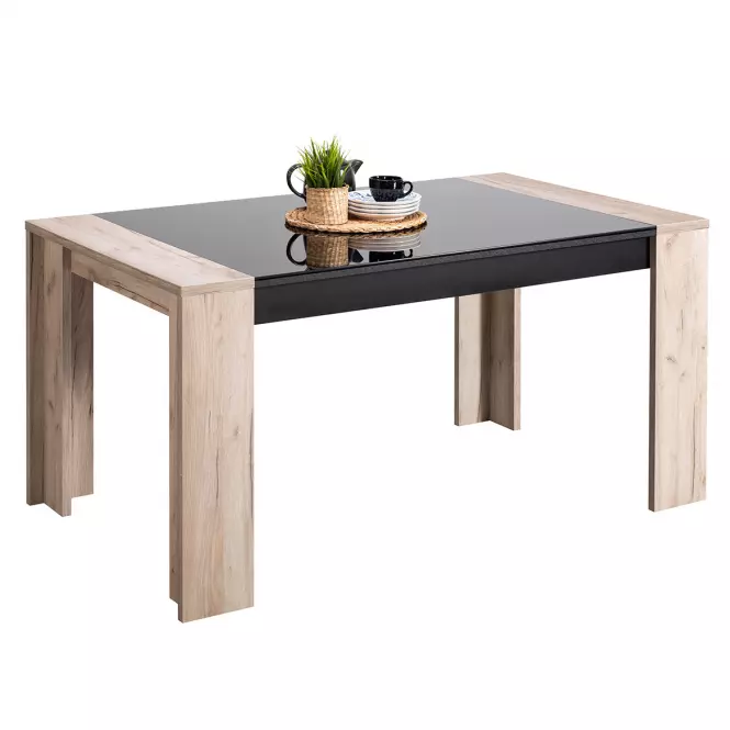 Asztal Toledo TS 155x90 szürke tölgy/fekete 11008829