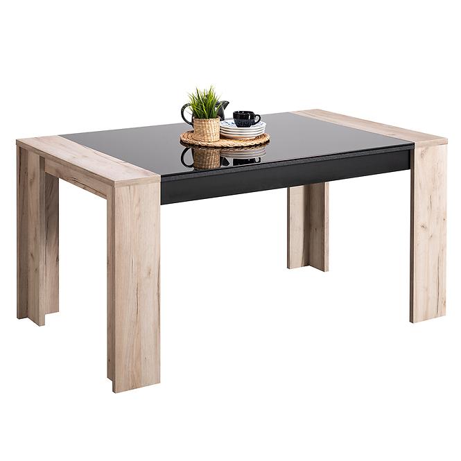 Asztal Toledo TS 155x90 szürke tölgy/fekete 11008829