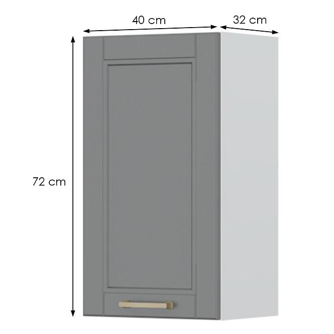 Konyhaszekrény Tara V7-40-1k/4 graphite mat