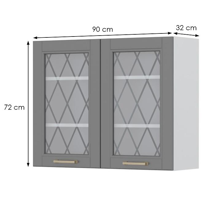 Konyhaszekrény Tara V7-90-2ks/4 graphite mat