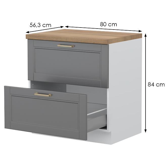 Konyhaszekrény Tara R-80-2mbox/4 2s graphite mat