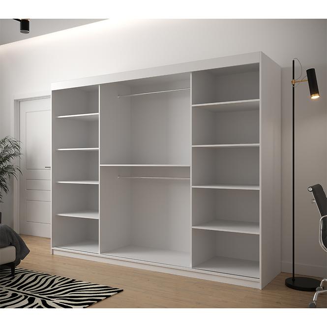 Szekrény Heksagon 2 250 fehér/tölgy artisan/tükör,4