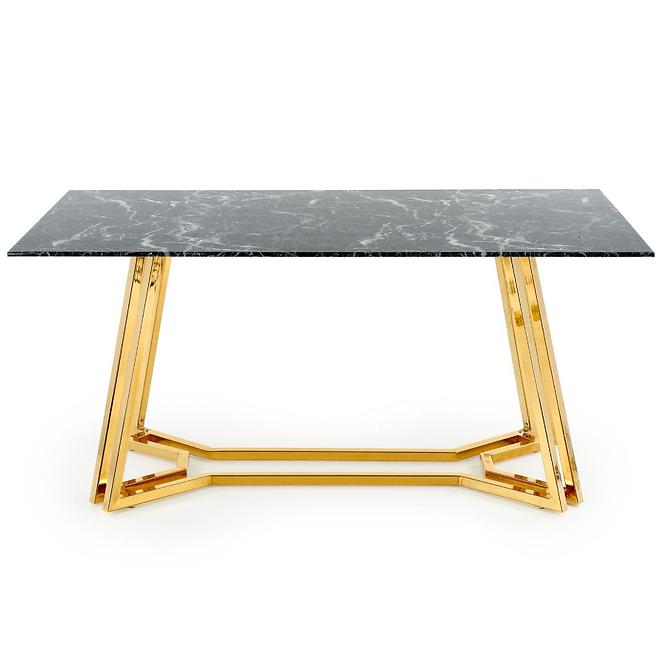 Asztal Konami 160 Üveg/Acél – Fekete/Aranysárga