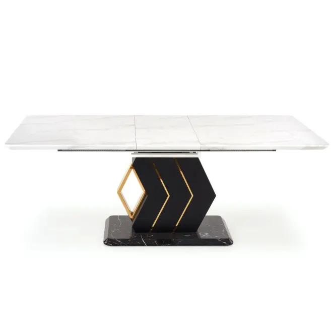 Asztal Vincenzo 160/200 Mdf/Acél – Fehér/Fekete,2