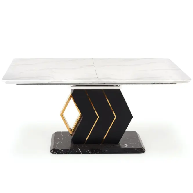 Asztal Vincenzo 160/200 Mdf/Acél – Fehér/Fekete,3