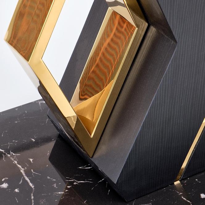 Asztal Vincenzo 160/200 Mdf/Acél – Fehér/Fekete
