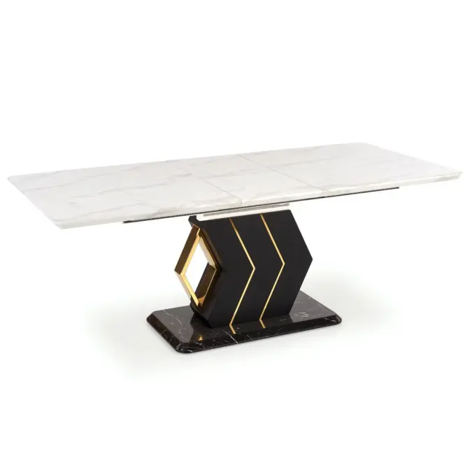 Asztal Vincenzo 160/200 Mdf/Acél – Fehér/Fekete,9