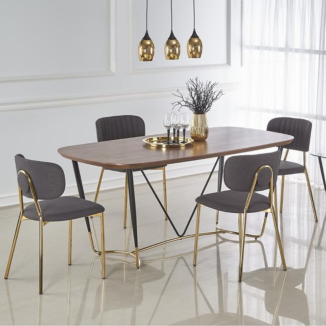Asztal Manchester 180 Mdf/Acél – Dió/Aranysárga