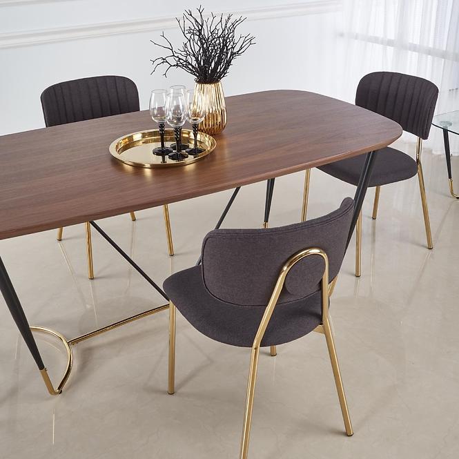 Asztal Manchester 180 Mdf/Acél – Dió/Aranysárga